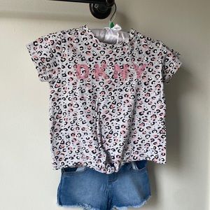 Tee shirt and denim shirt set